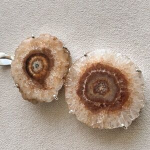 Beautiful solar quartz pendant in silver plated s925